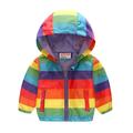 Toddler Kids Baby Boys Girls Cartoon Dinosaur Rainbow Camouflage Zip Windproof Jacket Hooded Trench Lightweight Kids Coats Windbreaker Casual Outerwear Girl Jacket Size 4t