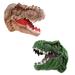 Alextreme Dinosaur Puppet Realistic Dinosaur Head Hand Puppets Toy Flexible Rubber Hand Puppet Soft Rubber T Rex Dinosaur Toys for Kids Story Telling Activities Imaginative Play(Brown)