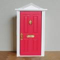 Mairbeon Dollhouse Door 4 Panel Design Accessories Wood Simulation Dollhouse Steepletop Door for Entertainment
