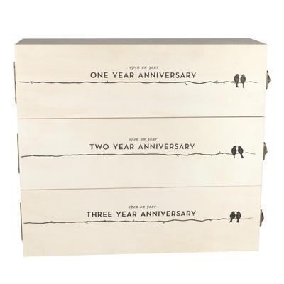 Newlywed'S Anniversary Wooden Wine Box by Twine in...
