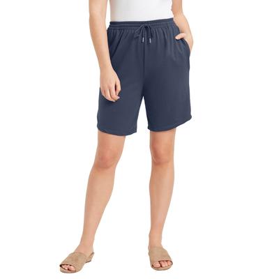 Plus Size Women's French Terry Shorts by June+Vie in New Blue Haze (Size 30/32)