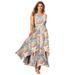 Plus Size Women's Georgette Flyaway Maxi Dress by Jessica London in Multi Painterly Paisley (Size 12 W)