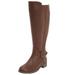Wide Width Women's The Milan Wide Calf Boot by Comfortview in Medium Brown (Size 9 W)
