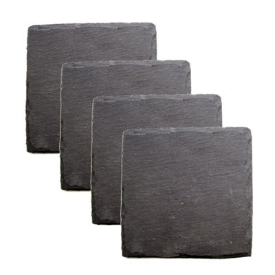 Square Slate Coasters by Twine in Black