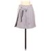 Topshop Casual A-Line Skirt Knee Length: Gray Print Bottoms - Women's Size 4