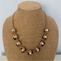 J. Crew Jewelry | J. Crew Tortoise Shell Classic Rhinestone Crystal Cluster Stacked Necklace | Color: Brown/Gold | Size: Os