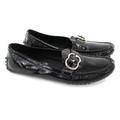 Gucci Shoes | Gucci Black Patent Silver Gg Sachelin Sport Driving Moccasin Loafers 37.5 | Color: Black/Silver | Size: 7.5