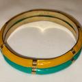 J. Crew Jewelry | J. Crew Green And Yellow Bamboo Bangle Set | Color: Green/Yellow | Size: Os