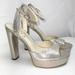 Jessica Simpson Shoes | Jessica Simpson Platform Peep Toe Heel Sandals | Color: Silver | Size: 8.5