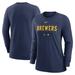 Women's Nike Navy Milwaukee Brewers Authentic Collection Legend Performance Long Sleeve T-Shirt