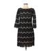 Jessica Howard Cocktail Dress - Shift: Black Print Dresses - Women's Size 8