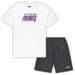 Men's Concepts Sport White/Charcoal New England Patriots Big & Tall T-Shirt and Shorts Set