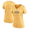 Women's Nike Gold Boston Red Sox City Connect Velocity Practice Performance V-Neck T-Shirt