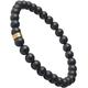 Forge & Foundry Men’s Matte Black Solid Onyx Beaded Bracelet,Polished 18K Gold Plated，Polished Stainless Steel or Polished Black Signature Bead Options,''Andalus''，Forged Men，S，Black,Platinum,Silver