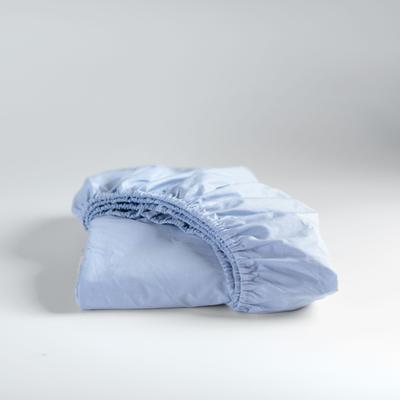 Spannbettlaken CINDERELLA "Sundays für 35 cm Höhe", blau (bleu), B:90cm L:220cm, Satin, Obermaterial: 100% Baumwolle, Laken, OEKO-TEX-zertifiziert Image