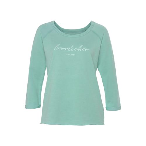 „Sweatshirt HERRLICHER „“Angelika““ Gr. M (38), blau (türkis) Damen Sweatshirts“