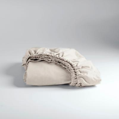 Spannbettlaken CINDERELLA "Weekend", braun (hellbraun), B:90cm L:200cm, Renforcu00e9, Obermaterial: 100% Baumwolle, Laken, OEKO-TEX-zertifiziert Image