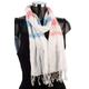 Cotton Scarf For Summer in White Pink & Blue, Crinkled Light Weight Womens Neck Scarf, Fair Trade Clothing, Ethical Gifts Mom