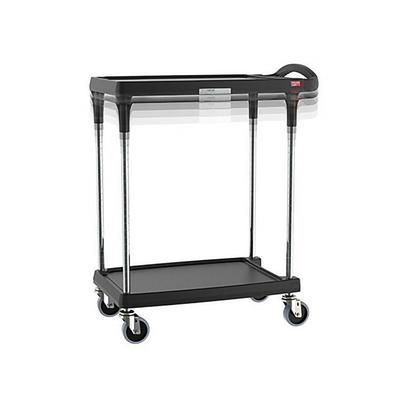 Metro MY1627-24BL-PL 2 Level Polymer Utility Cart w/ 300 lb Capacity, Marine Ledges, Black