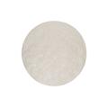 Tapis rond poils longs doux brillant blanc crème 200 rd.