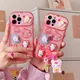 Sanurgente 3D Hello Kitty Ornament avec miroir de maquillage porte-clés coque de téléphone pour