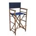 Zew Handcrafted Espresso Bamboo Bar Height Director Chair