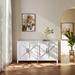 White Buffet Sideboard Storage Cabinet Freestanding Entryway Floor Cabinet for Living Room Office Bedroom