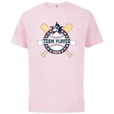 Disney Mickey Mouse Baseball Team Player Sports 2023 - Short Sleeve Cotton T-Shirt for Adults - Customized-Soft Pink