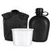 Meterk 3 Piece Canteen Kit with Aluminum Cup and Cover for Outdoor Camping Hiking Backpacking Survival