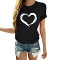 kpoplk Valentines Day Gifts For Her Women Valentine s Day Shirt Valentine s Day Plaid Truck Graphic Shirts Cute Heart Print 3/4 Raglan Sleeve Baseball Tee Top(Black S)