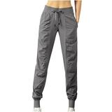 Mrat Womens Night Out Pants Full Length Pants Ladies High Waistband Loose Running Quick Drying Casual Leggings Trousers Abdomen Control Leggings Gray XL