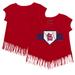 Girls Youth Tiny Turnip Red St. Louis Cardinals Base Stripe Fringe T-Shirt