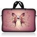 LSS 17 inch Laptop Sleeve Bag Carrying Case with Handle for 17.4 17.3 17 16 Apple MacBook Acer Asus Dell Hp Sony Pink Butterfly Floral