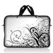 LSS 15.6 inch Laptop Sleeve Bag Carrying Case with Handle for 14 15 15.4 15.6 Apple MacBook Acer Asus Dell Hp Sony Grey Swirl Black & White Floral
