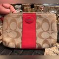 Coach Bags | Coach Mini Clutch Id -Card Holder Wristlet | Color: Red/Tan | Size: 61/2 Long And 41/2 Tall