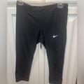 Nike Pants & Jumpsuits | Nike Running Dri Fit Womens Cropped Capris Black M Zipper Back Pocket | Color: Black | Size: M