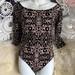 Free People Tops | Intimately Free People Nude Mesh Black Velvet Body Suit Medium New 3/4 Sleeve | Color: Black/Cream | Size: M