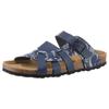 Pantolette ANISTON SHOES, Damen, Gr. 39, blau (dunkelblau gemustert), Lederimitat, klassisch, Schuhe Pantolette Schlappen, Sommerschuh, Schlappen mit verstellbaren Schnallen