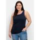 Tanktop SHEEGO "Große Größen" Gr. 44, blau (nachtblau) Damen Tops Tanktops