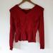 Zara Tops | *** Zara Basic L Red Ruffled Peplum Long Sleeve - S | Color: Red | Size: S