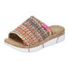 Pantolette RIEKER, Damen, Gr. 38, bunt (multi), Textil, modisch, Schuhe, Keilabsatz, Sommerschuh, Schlappen im Sommerlook, Topseller