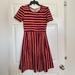 Lularoe Dresses | Cranberry Striped Lularoe Amelia Dress | Color: Orange | Size: S