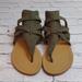 Jessica Simpson Shoes | Jessica Simpson Faux Suede Thong Flat Sandals With Cork Sole New | Color: Green | Size: 7.5