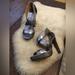 Coach Shoes | Coach - Brynn Cuba Leather Stacked Heels Pewter 9 | Color: Gray/Silver | Size: 9