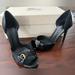 Burberry Shoes | Burberry Black Bridle Polished Bressenden - D’orsay Peep Toe Pump - Never Worn | Color: Black | Size: 5.5