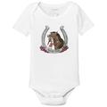 Infant Tiny Turnip White Kentucky Derby Horse Hug Bodysuit