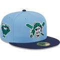 Men's New Era Light Blue/Navy Pittsburgh Pirates Green Undervisor 59FIFTY Fitted Hat