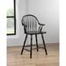 Besthom Oak Selections 41 In. Distressed Light Oak High Curved Back Frame 24 In. Bar Stool Set Of 2 in Black | 41 H x 23.5 W x 20 D in | Wayfair