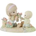 Precious Moments A Mother's Love Makes a Garden Grow Bisque Porcelain Boy Figurine Porcelain/Ceramic | 4.49 H x 5.31 W x 4.23 D in | Wayfair 223011