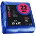 PROTARP 10 ft. x 12 ft. 22 Mil Heavy Duty Polyethylene Tarp, Waterproof, Rip & Tear Proof in Blue | 0.5 H x 10 W x 12 D in | Wayfair PT-205-10X12